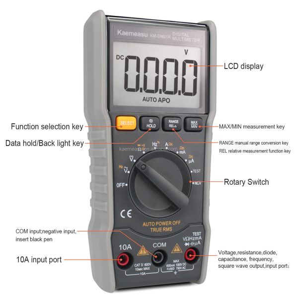 Mini Portable Multimeters High Precision Auto Range Current Voltage Tester for Accurate Measurements