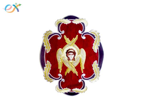 Quality Religion Iron On Embroidered Patches Custom With Gold Thread For Clothes for sale