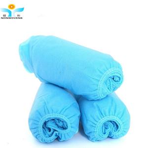 China 35gsm  16X40cm Blue anti-skid Shoe Covers Disposable Hospital Using wholesale
