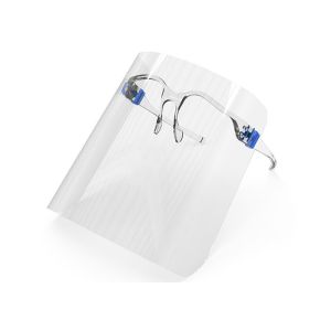 China Recycled Reusable Ppe Clear elastic Headband Face Shield With Glasses wholesale