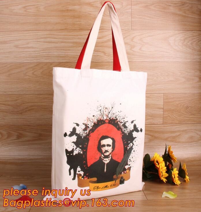 Custom silk screen printed Cotton material handle style blank natural cotton canvas bag without logo bagplastics bagease