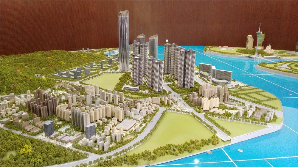 Large Scale Fancy Miniature City Model With Warm LED Light Painted Color