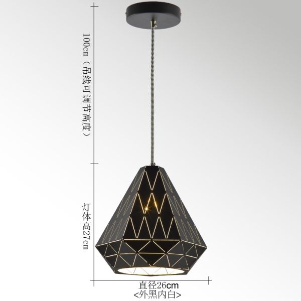 Antique Industrial Iron Hanging Pendant Lamp for Restaurant