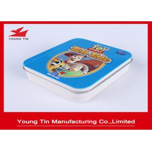 China Eco - Friendly Square Metal Tins With Hinges On Lid Top , Metallic Tinplate Mints Tin Box wholesale