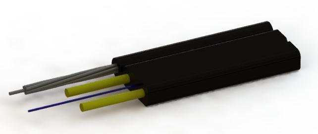 Low Smoke FRP Flat FTTH Drop Cable 4 Core Singlemode G657A1 G652D