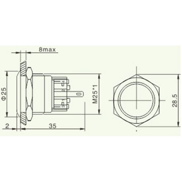 Panel Mount 10mm Led Pilot Light 24v Pilot Lamp A12e Metal Indicator