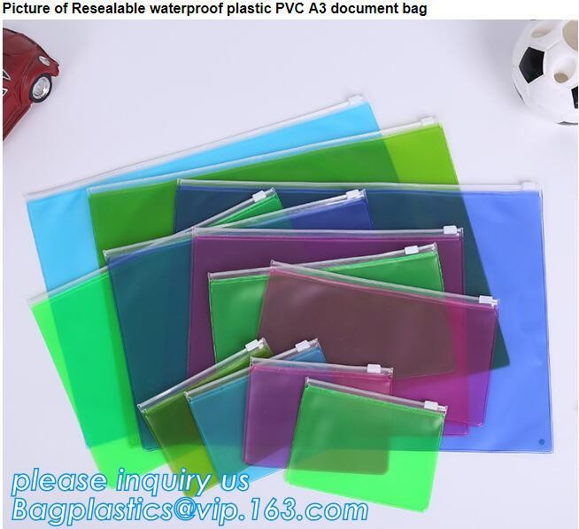 Promotional Low MOQ colorful A5 size matte waterproof mesh PVC file pocket folder/document bag with zipper and custom lo