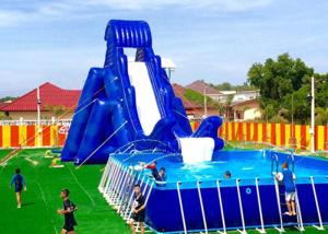 China Double Stitching Custom Inflatable Water Slide For Pool / Backyard Wet And Dry Slide wholesale