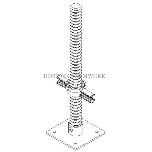 ACME Threaded Scaffold Screw Jack with Cast Base Plate and U Heads