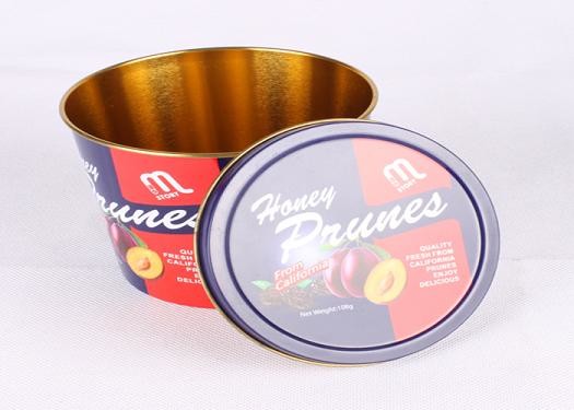 Reuseable Round Gift Tins YT1076 , Large Dried Foods Packaging Container With Lids