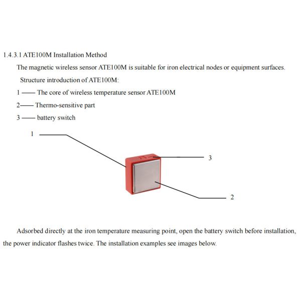 Acrel ATE400 Wireless Busbar Temperature Measuring Sensor Equipped In 3-35kv Switchgears