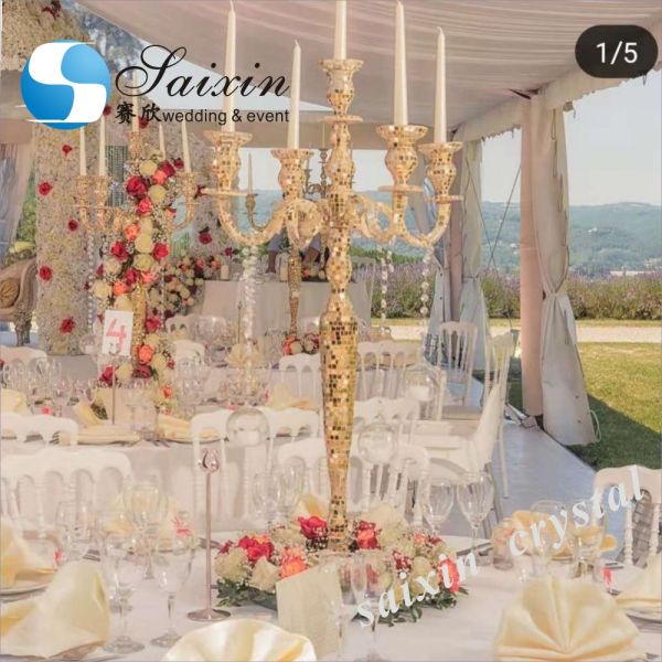 Floor Metal And Crystal Candelabra 9 Arm 6 Arm 3M Led Crystal Chandeliers Wedding Stages