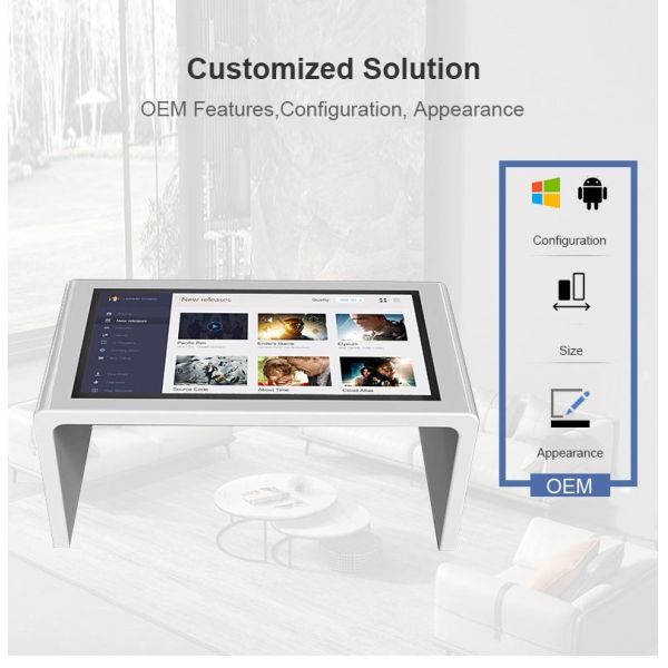 FCC Waterproof Indoor Smart Interactive Touch Screen Table Anti Scratch