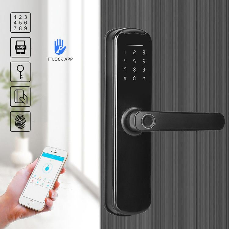 4AA DC6V App Controlled Door Locks FCC Fingerprint Smart Door Lock