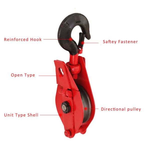 Single Sheave Snatch Pulley Block Open Type Wire Winch Use