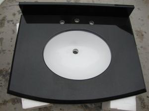 China Absolute Black Solid Granite Worktops Different Edge / Thickness Optional wholesale