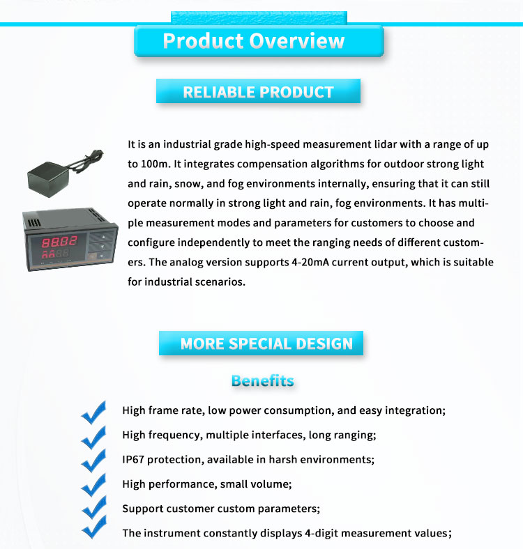 UBJG-05 Mini Laser Distance Sensor UNIVO 0.1-100m RS485 RS232 Digital Display -25-60C
