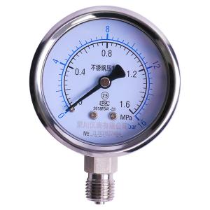 China 304 316L Stainless Steel Pressure Gauge Radial Diff Pressure Gauge Shake Resist on sale