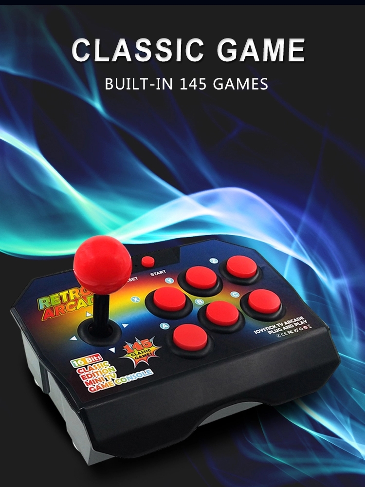 16 Bit Built-in 145 Arcade Game Retro Joystick Video Game Consoles Pocket ABS Console Players Stick Controller Console AV