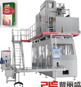 1000ml Aseptic Slim Carton Filling Machine 6000PPH with Cap Applicator for Juice