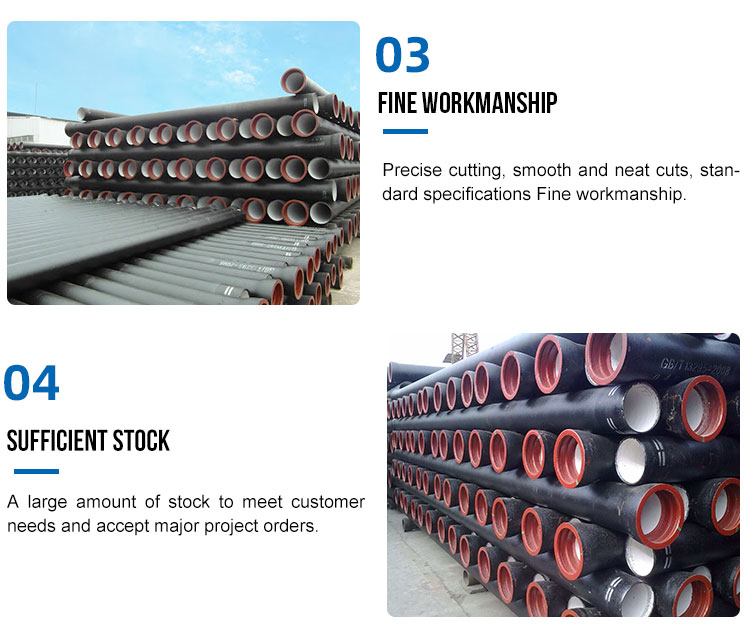 6-30mm Pipe Wall Thickness DN80-DN2000 Ductile Iron Cast Pipe for Oil Gas Transportation Welding Service
