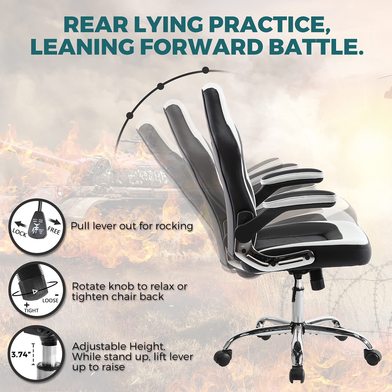 ALINUNU WhFactory Ergonomic Home Racing Gaming Chair for Effortless Gaming Experience