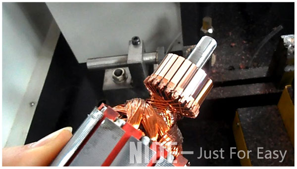 collector skimmer rotor armature turning machine