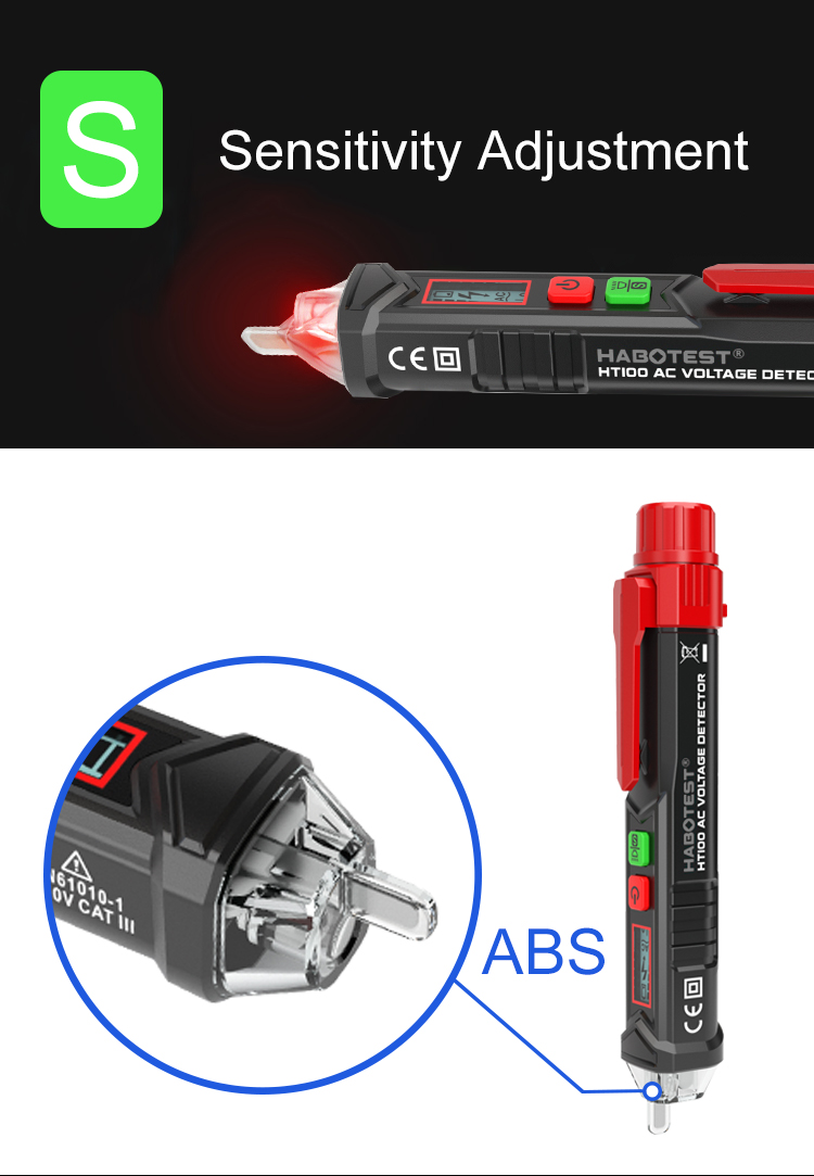 HABOTEST Pen Type Voltage Tester HT 100 LCD Display Non Contact Volt Stick