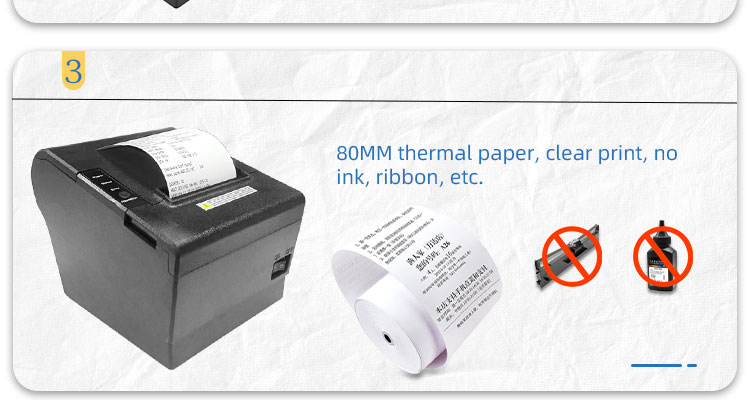 2023 80mm Wifi Usb Pos Thermal Printer Maximum roll diameter 80mm Color Print Speed no