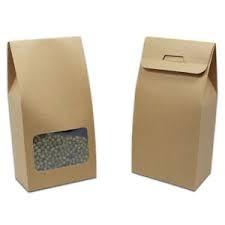 Quality Kraft Rectangle CPP Paper Bags With Clear Window for sale