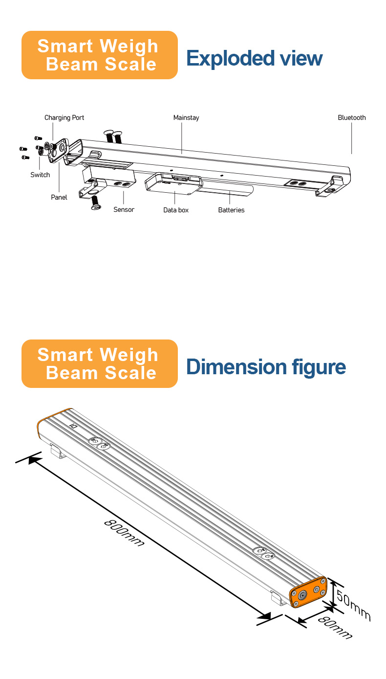 Portable Beams Weigh Scale Capacity up 4.5tons Connect Mobilephone APP Weigh Data GPS Location Sharing Online Onsite