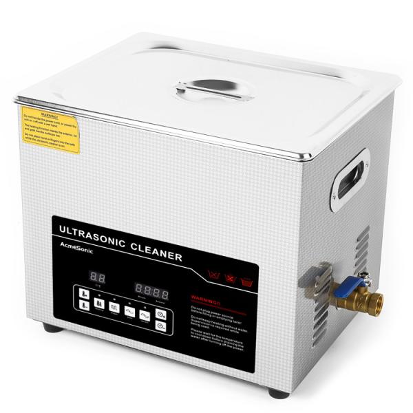 Quality Dual Frequency Ultrasonic Cleaner 10L Tank 4pcs Transducers Drain Valve for sale