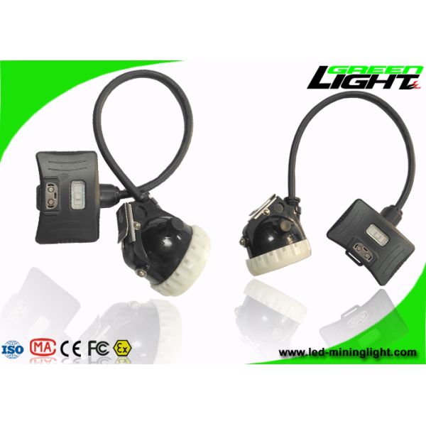 Black LED Mining Light Safety Underground Cap Lamp 10000lux 5.2Ah Rechargeable