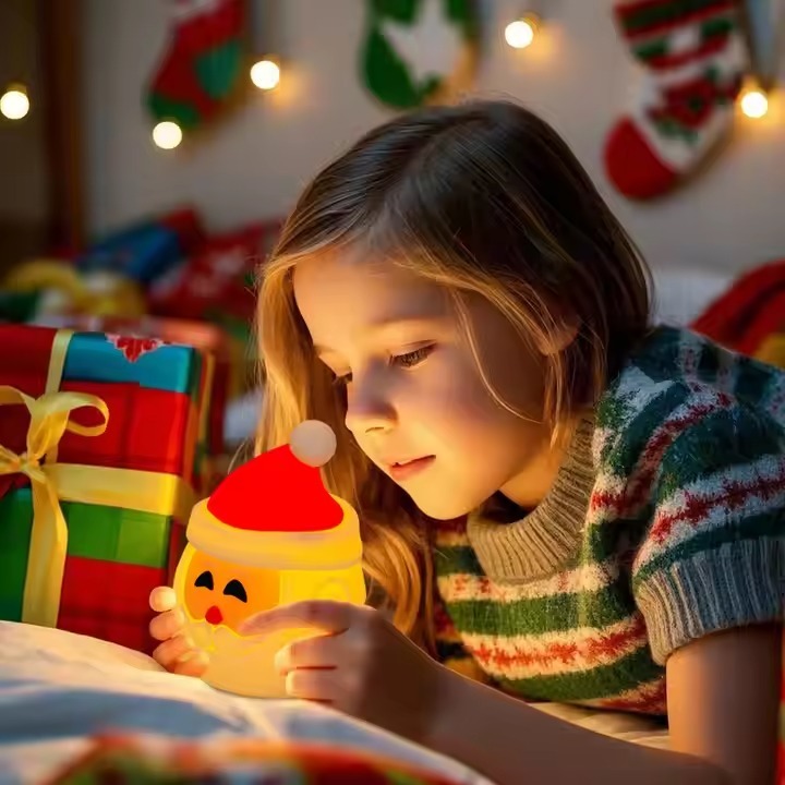 Snowman Silicone Night Light for Kids - Touch Control, Rechargeable LED