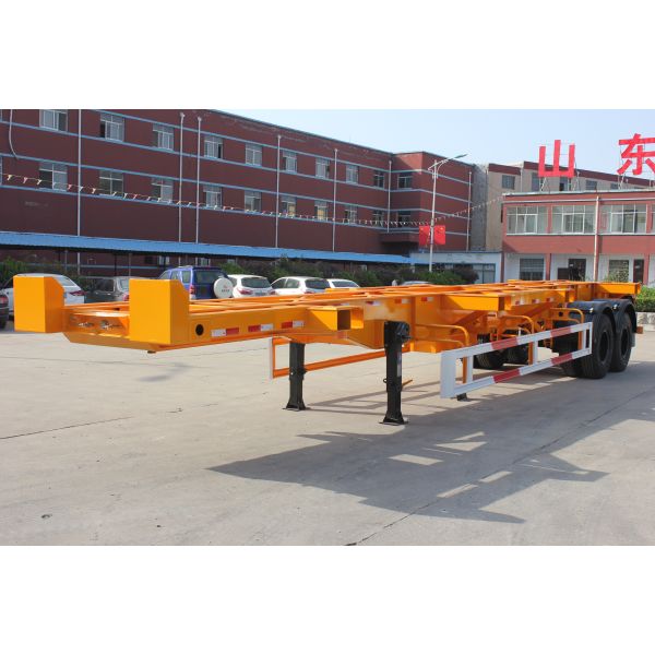 Aotong 20Ft 40Ft Container Frame Skeletal Semi Trailer with Fuwa Bpw Optional 13tons Axle