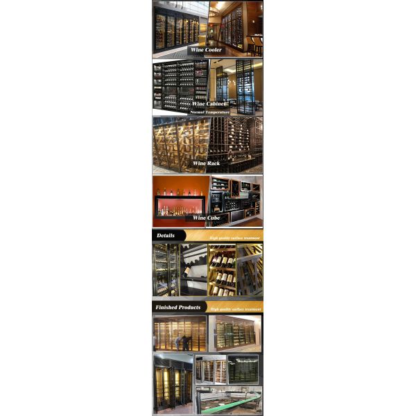 hotel modern stainless steel wine cooler restaurant whiskey wine rack display living room wine bar cabinet