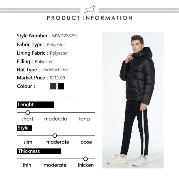 Windproof Bio Down Man Coat Oilproof Dark Men'S Coat Eco Feather