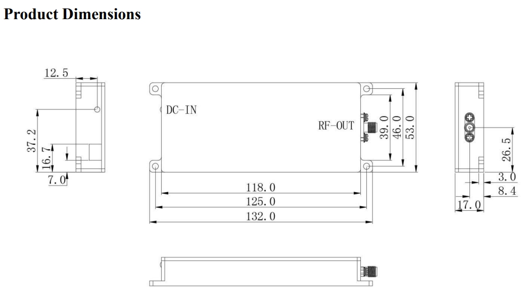 40W Wireless High Power Linear Amplifier With 1dB Power Flatness for 5725-5850MHz