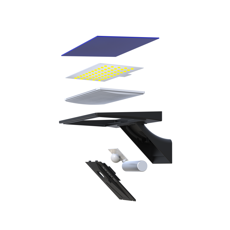Durable 3w Solar Powered LED Wall Light Outside ABS PC Lamp Shell Energy Saving