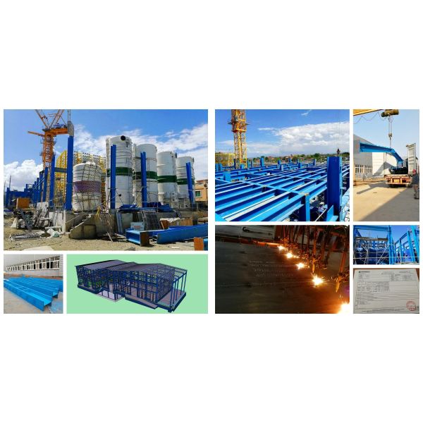Prefab Steel Structure Workshop with H-Section Beams 50-Year Lifespan
