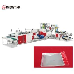 China 2 Lines PE PP Side Sealing Bag Making Machine 120pcs/min With Self Adhesive Tape wholesale