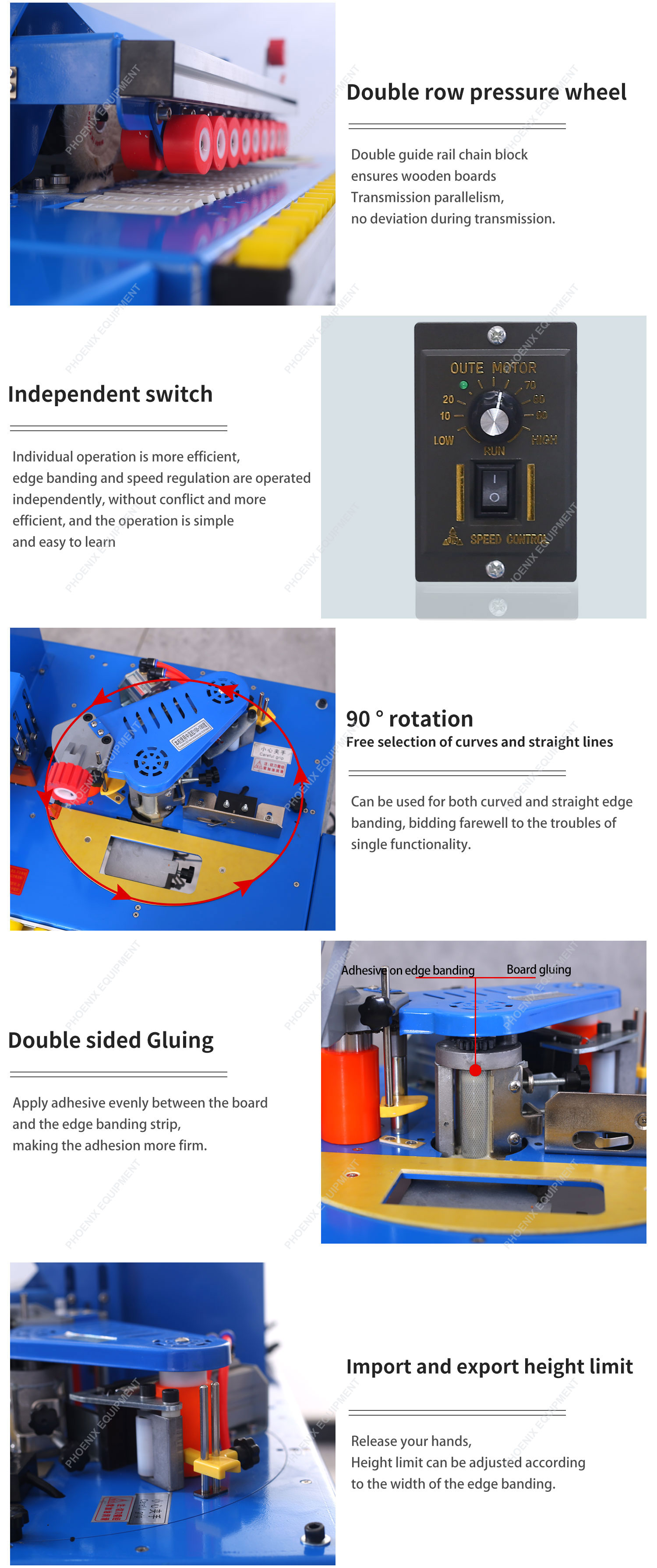 0.5-0.8Mpa Air Source Pressure Wood Edge Sealing Machine for Based Panels Machinery