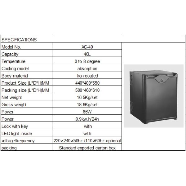 Table TOP Low Energy Hotel Mini Bars 65w With Lock Key / Led Light
