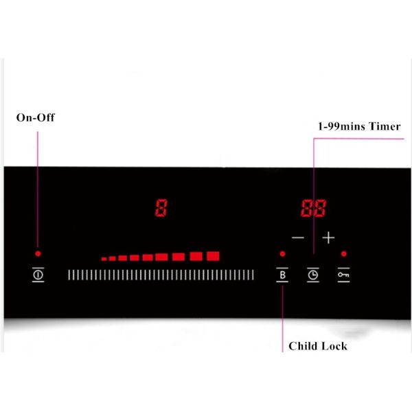 4.4KW Two Burners Built In Electric Induction Stove 730*430mm