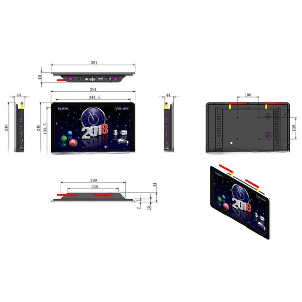 Metal 15.6 Inch Android Touch Panel PC 1920x1080 Support Linux Debian OS