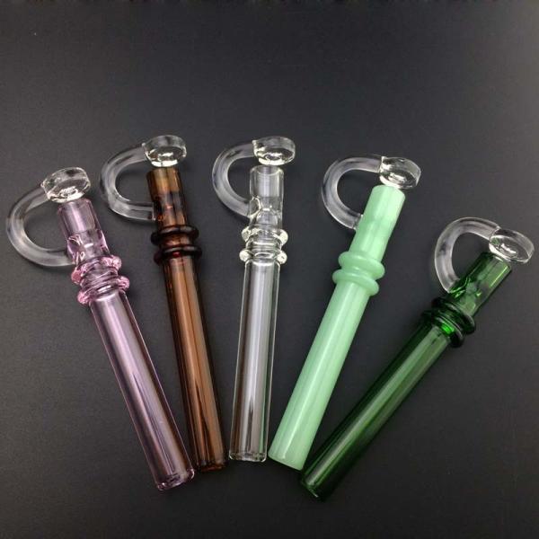 Pretty Colorful Glass Oil Nail One Hitter Piece Hand Blown Production Technology