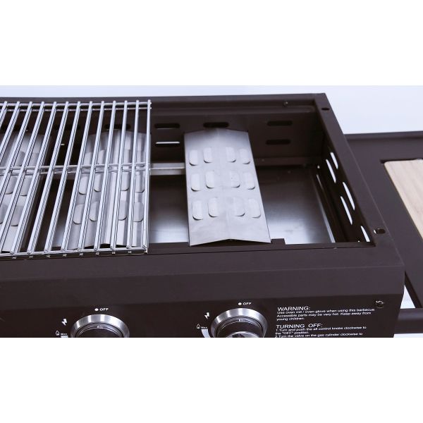 Enamelled Cast Steel Cooking Pan Gas Griddle for Restaurant Grade 4 Burner Flat Top BBQ