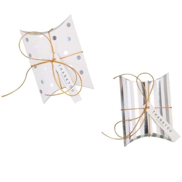 250g White Cardboard Biodegradable Paper Food Packaging Pillow Candy Box Iron Golden