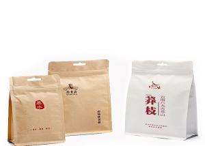Powder Biodegradable Kraft Paper Pouch High Strength Stand Up Without Printing