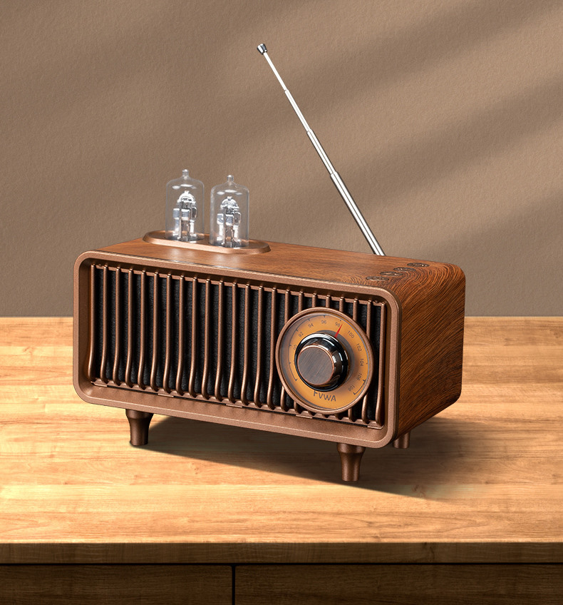Black/Champagne Portable Clock Radio with Powerful Rechargeable Battery Pack and TYPE-C Charging Wire